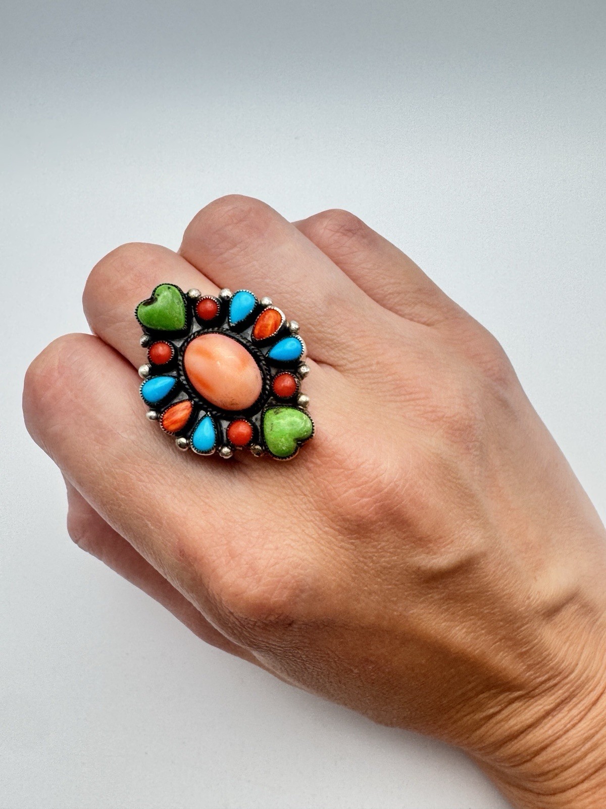 Vintage Don Lucas Sterling Silver Multi-Stone Ring – Size 8