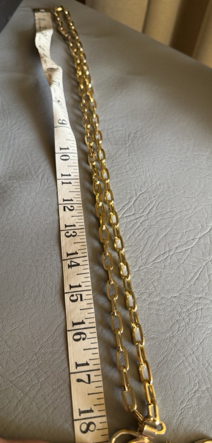 Gold Tone Paperclip Chain Link Necklace Multicolor Dragonfly Acrylic Stones 38″