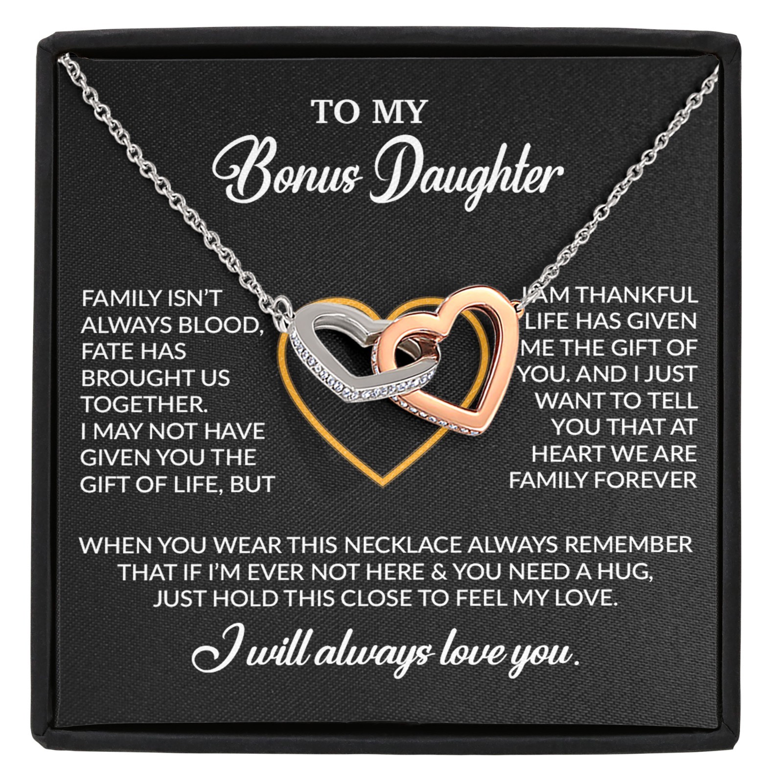 To My Bonus Daughter Necklace, Gift for Bonus Daughter, Step Daughter Birthday