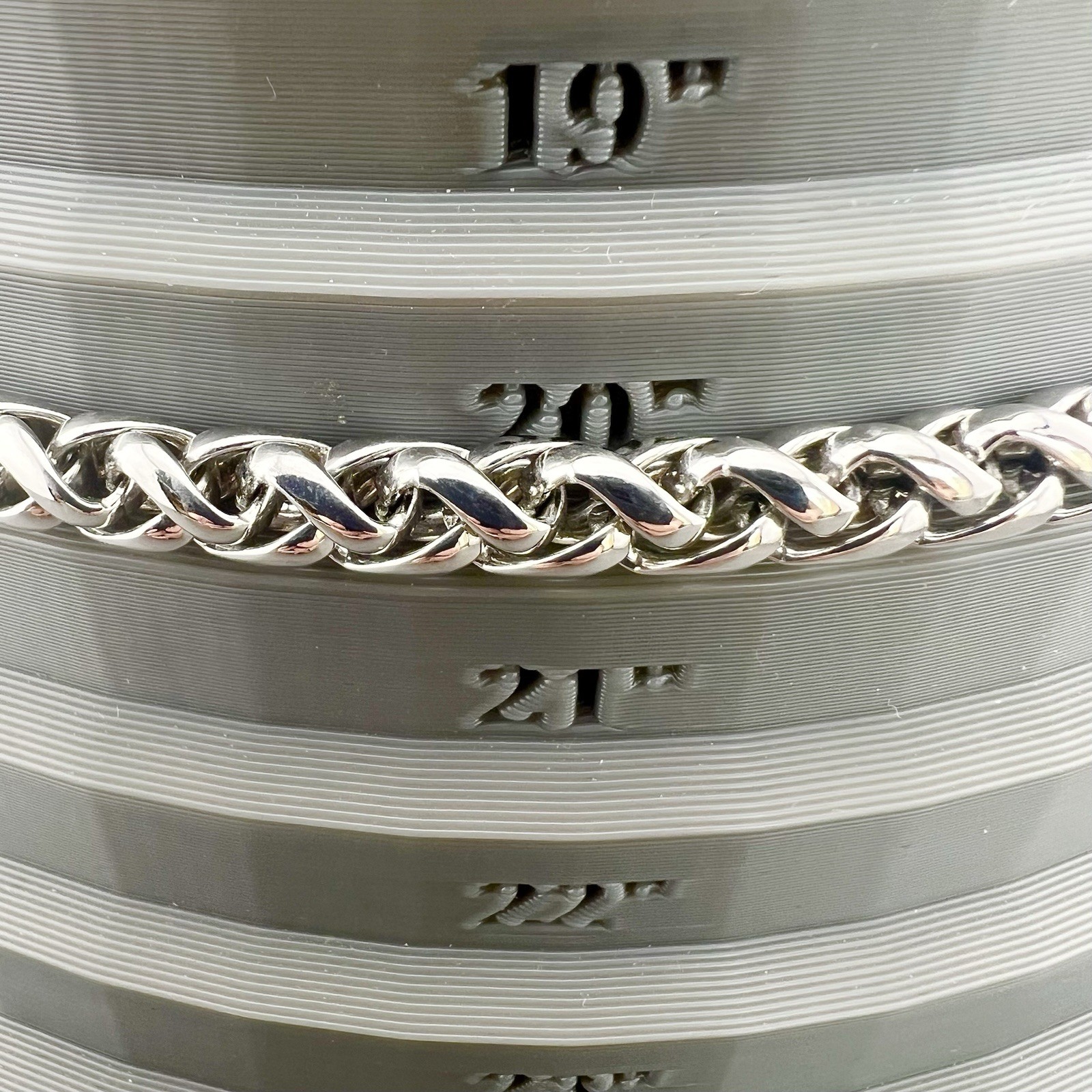 Chunky Necklace Wheat Chain Silver Tone 20”