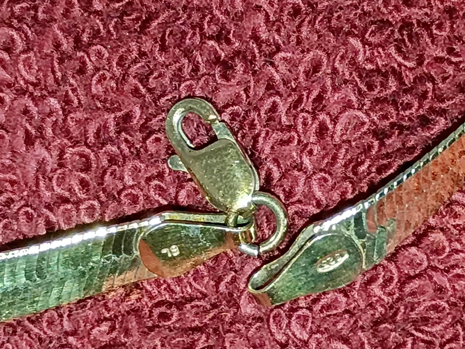 Vintage Italy .925 Silver 16 Inch 3MM 12 Grams Herringbone Gold Vermeil Chain