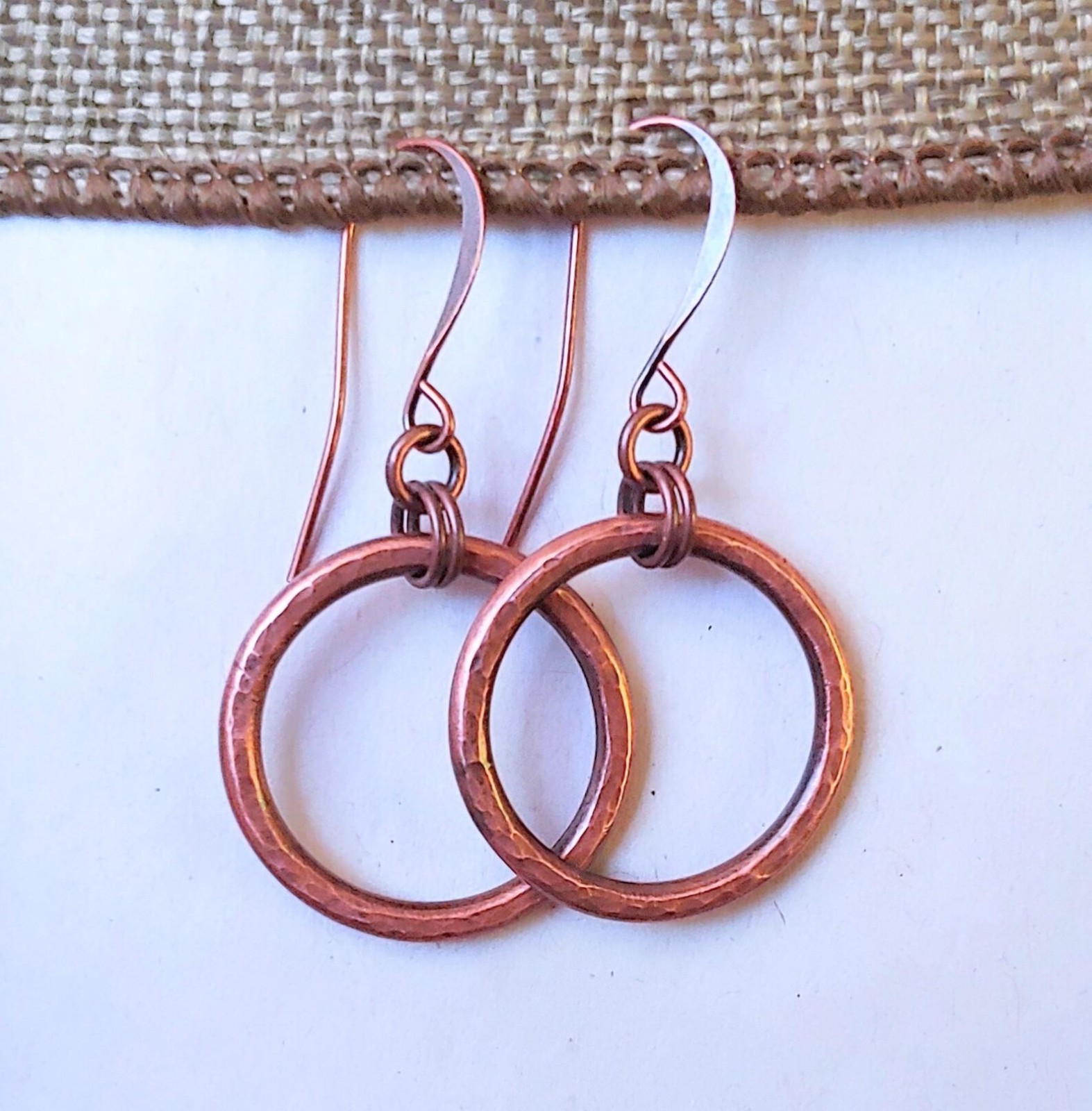 1 Pair Pure Copper Healing Hook Earrings, Jewelry Spiritual Kriya Round