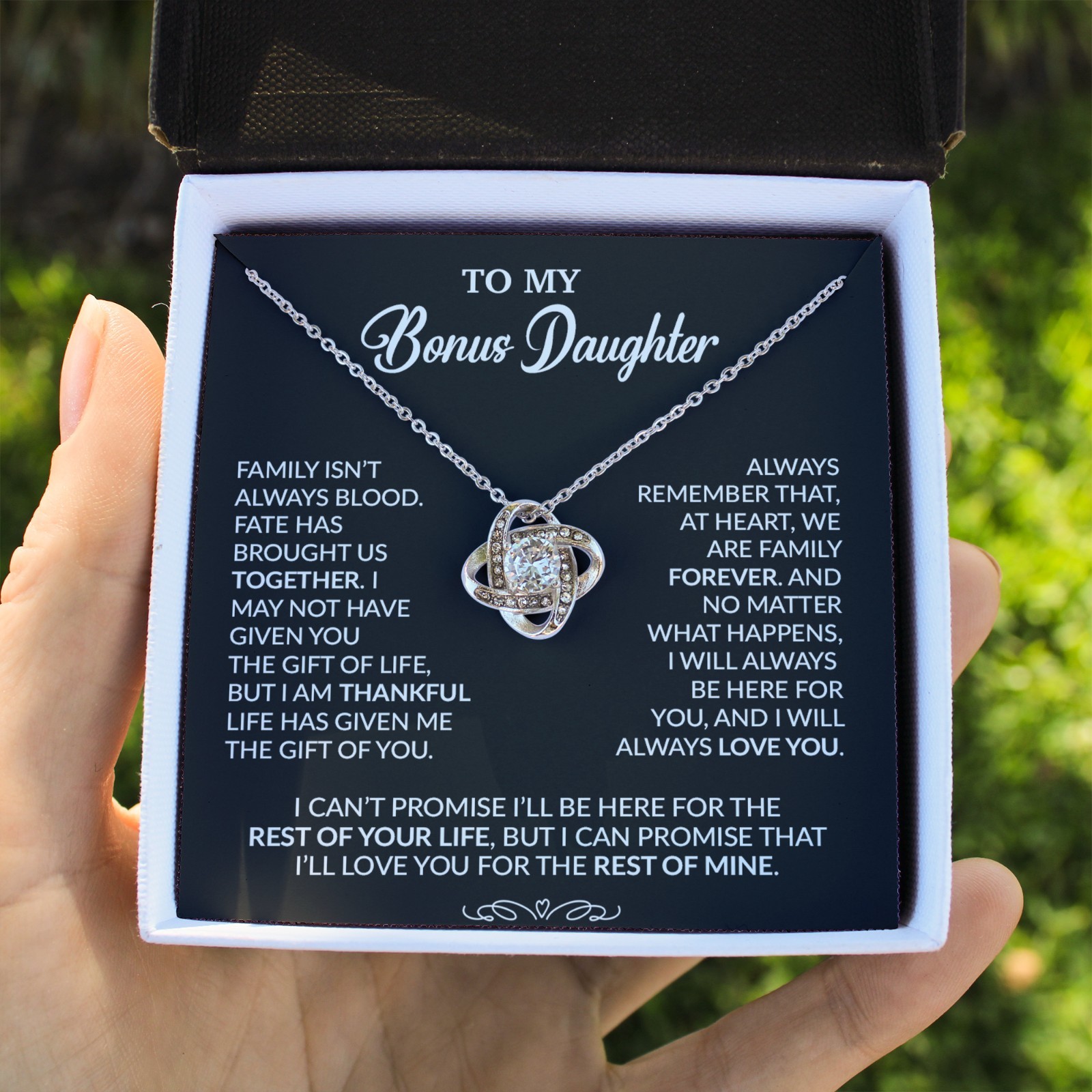 To My Bonus Daughter Necklace, Gift for Bonus Daughter, Step Daughter Birthday