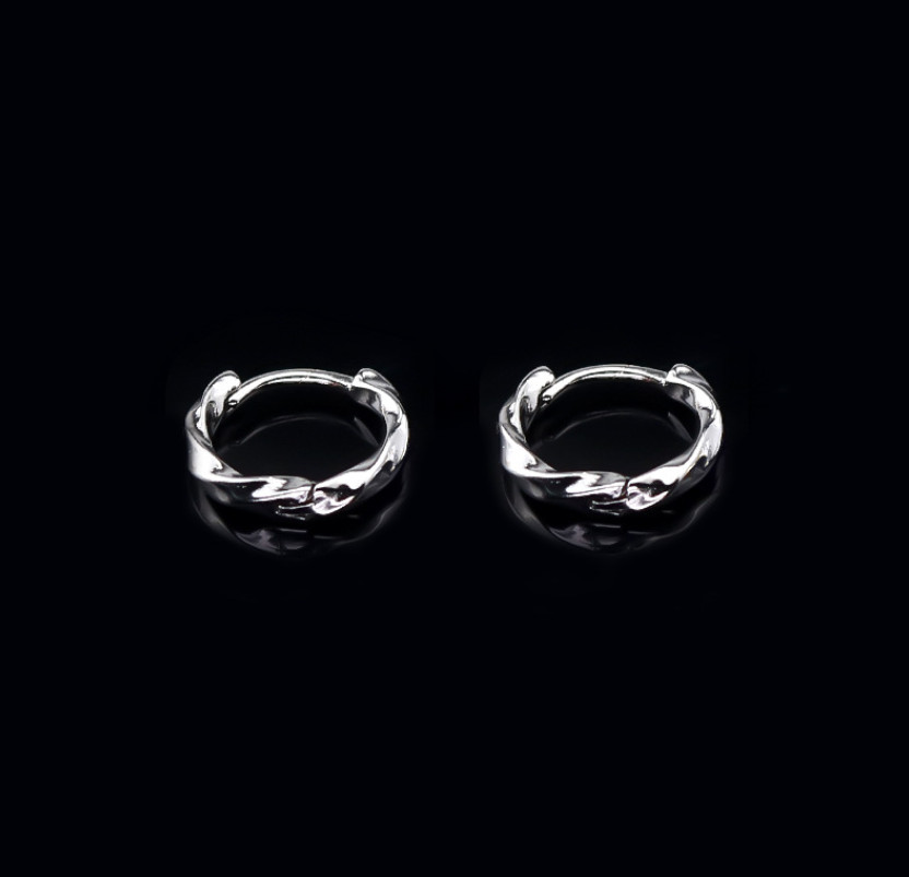 Women Men 316L Stainless Steel Twisted Huggie Hoop Earrings 12mm Gift AC1