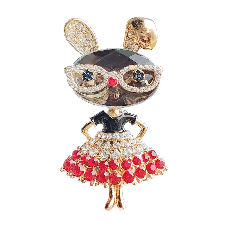Easter Spring Bunny Crystal Rhinestone Brooch Pin Rabbit Animal Jewelry Gift