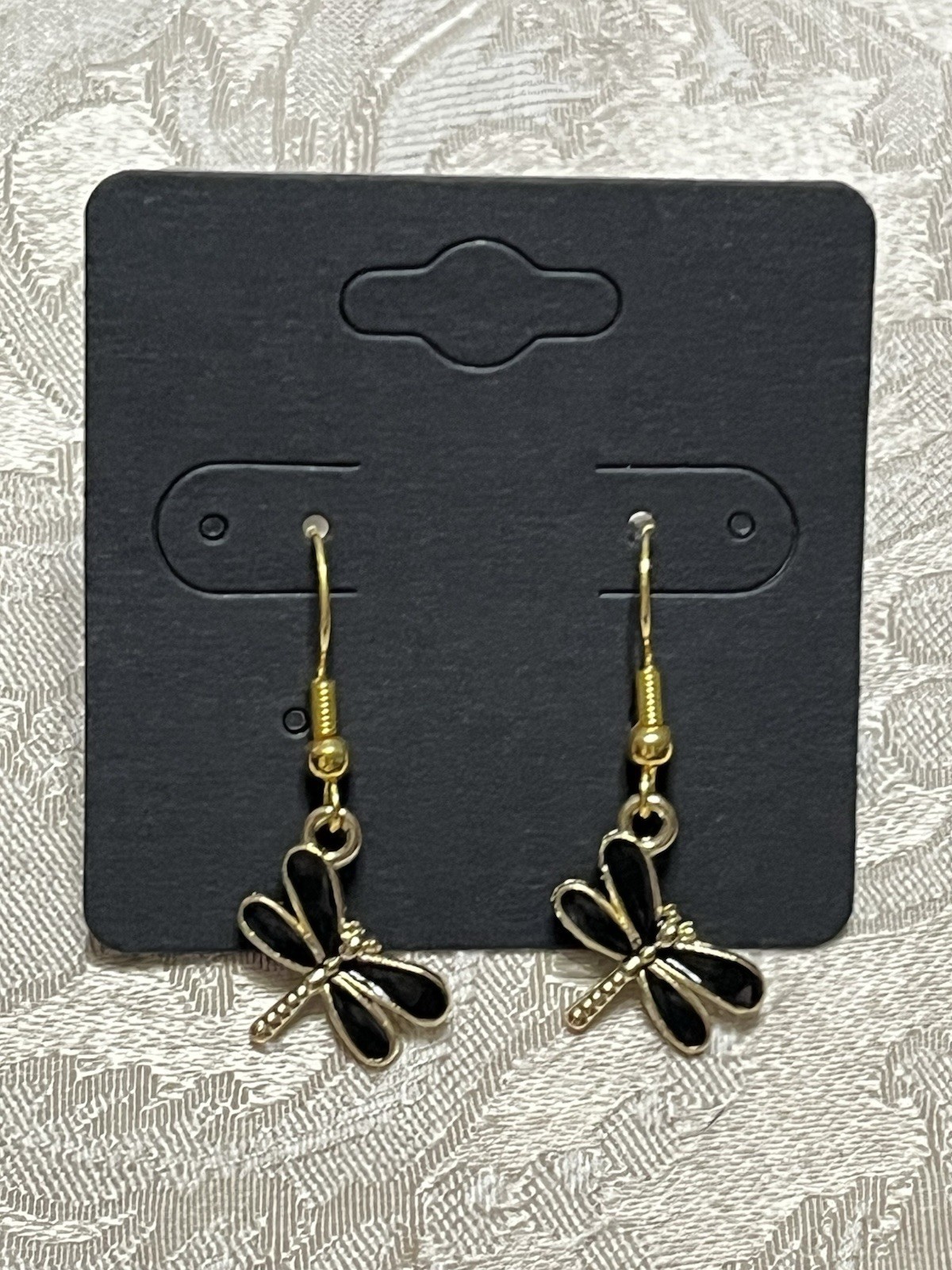 Retro Vintage Dragonfly Gold Enamel Drop Dangle Bohemian Fashion Earring Set