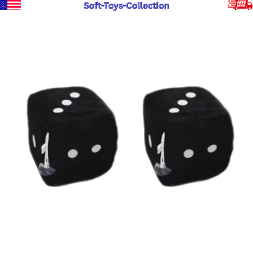 2PCS Fuzzy Dice Car Mirror Hanging Ornament Auto Interior Decor Gift