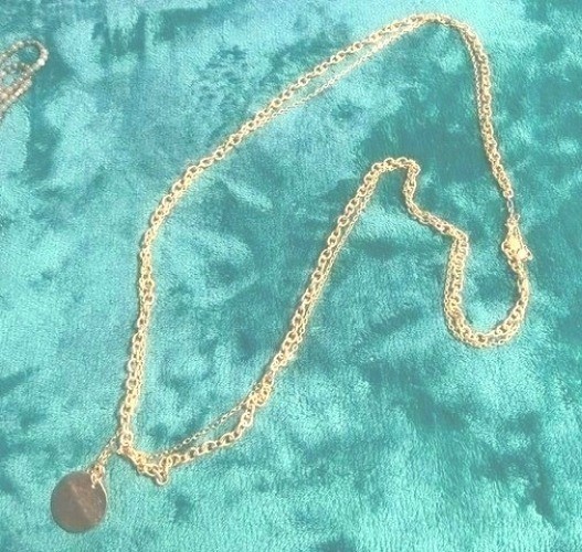 American Eagle Outfitters Gold-Tone Layered Chain Necklace With Round Pendant Lo
