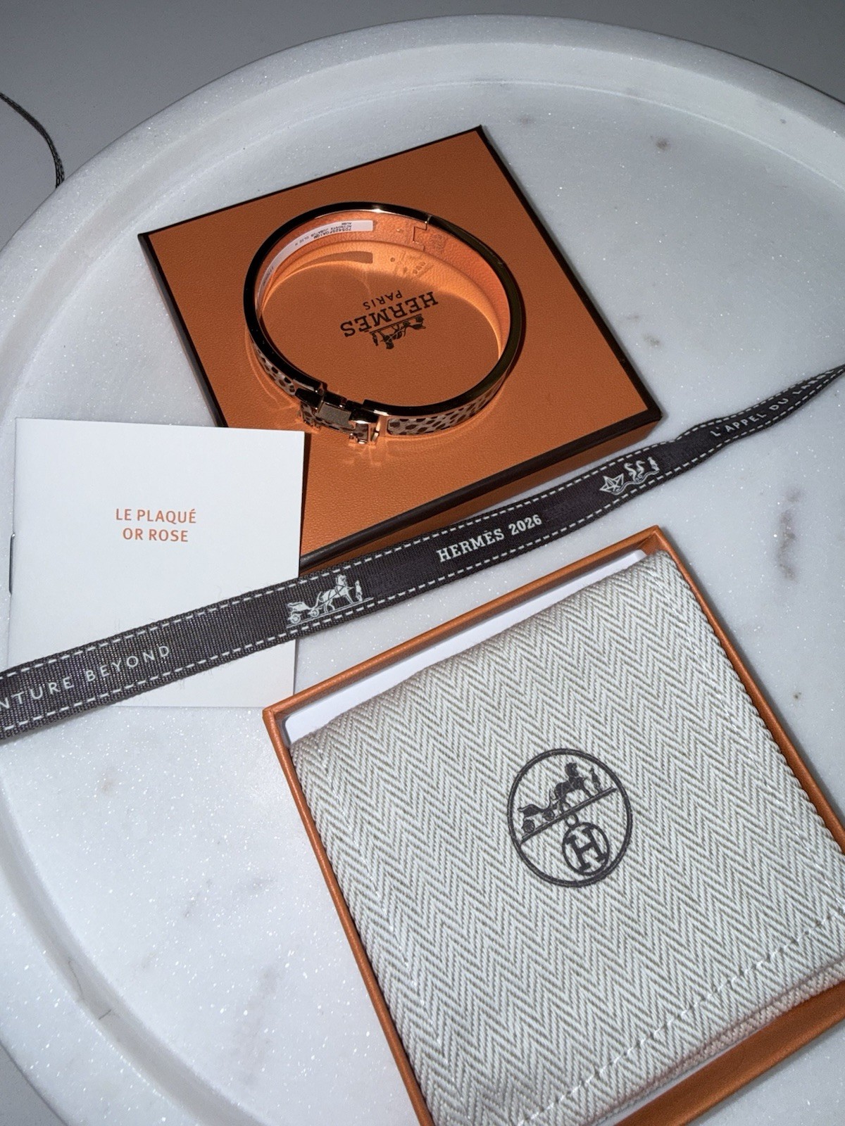 NEW Hermes Clic H Clic H Jubatus Cheetah bracelet Bangle GM Size Rose Gold Hw