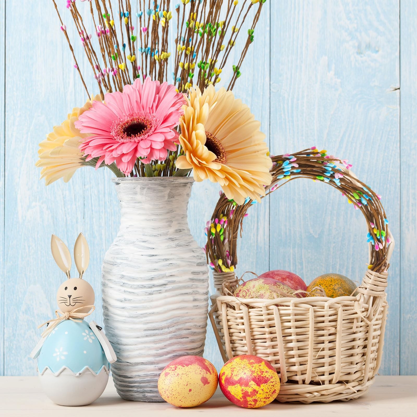 Juinte 32 Pcs Easter Artificial 40 cm / 15.7 inches (L x W x H), 4 Colors