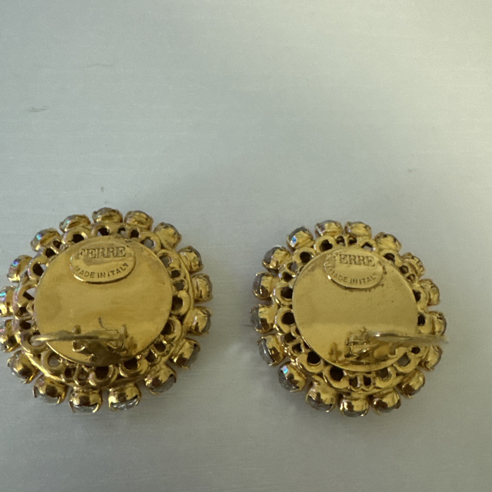 GIANFRANCO FERRE Made in Italy Clip on Earrings Vintage