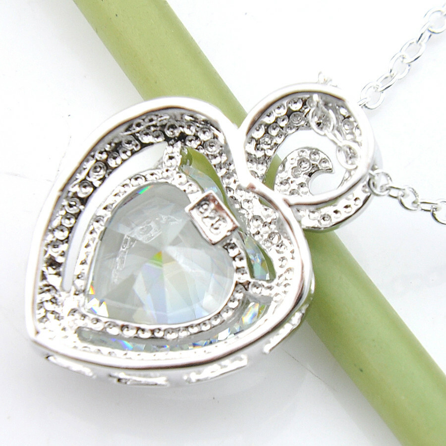 20.5 Cts Wedding Jewelry Natural White Fire Topaz Gems Silver Necklace Pendants