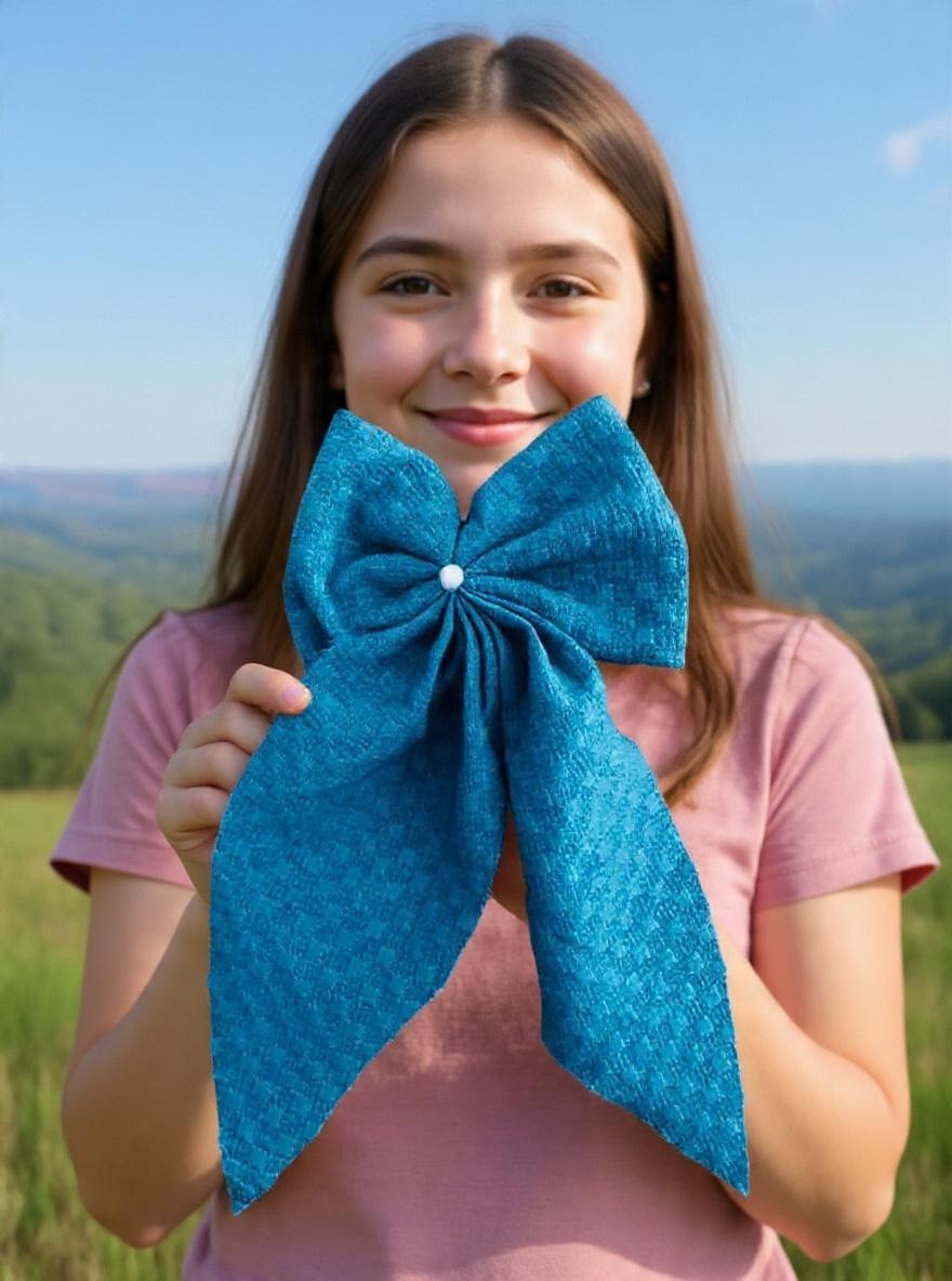 Large 8 inch pearl Bow Hair Clip Fabric Handmade Clip Hair Bow Women Accessories
