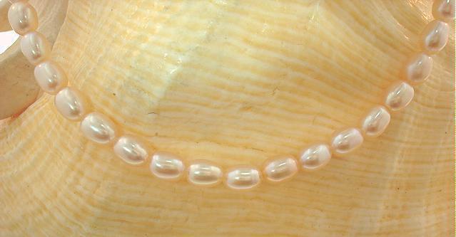 4.5MM SINGLE-STRAND CULTURED FRESHWATER PINK OVAL PEARL YP ANKLET 9″-11″ #1