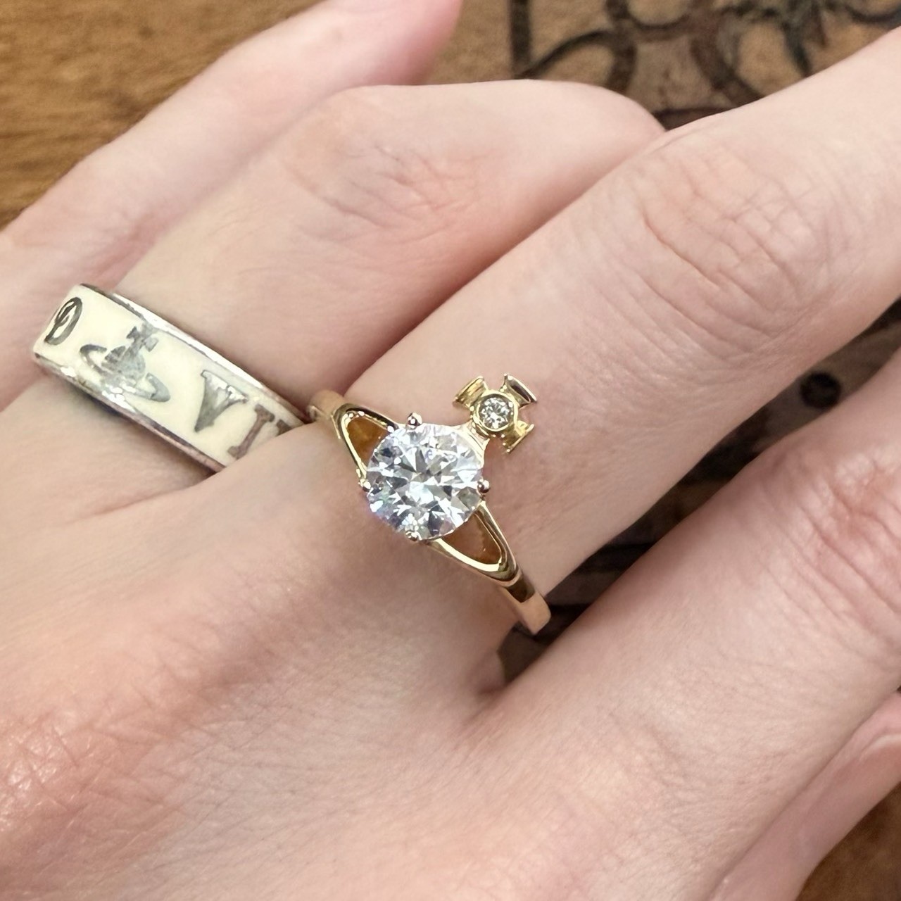 Vivienne Westwood Reina Orb Ring (XS, Gold) Authentic Mint Condition Size 5 US