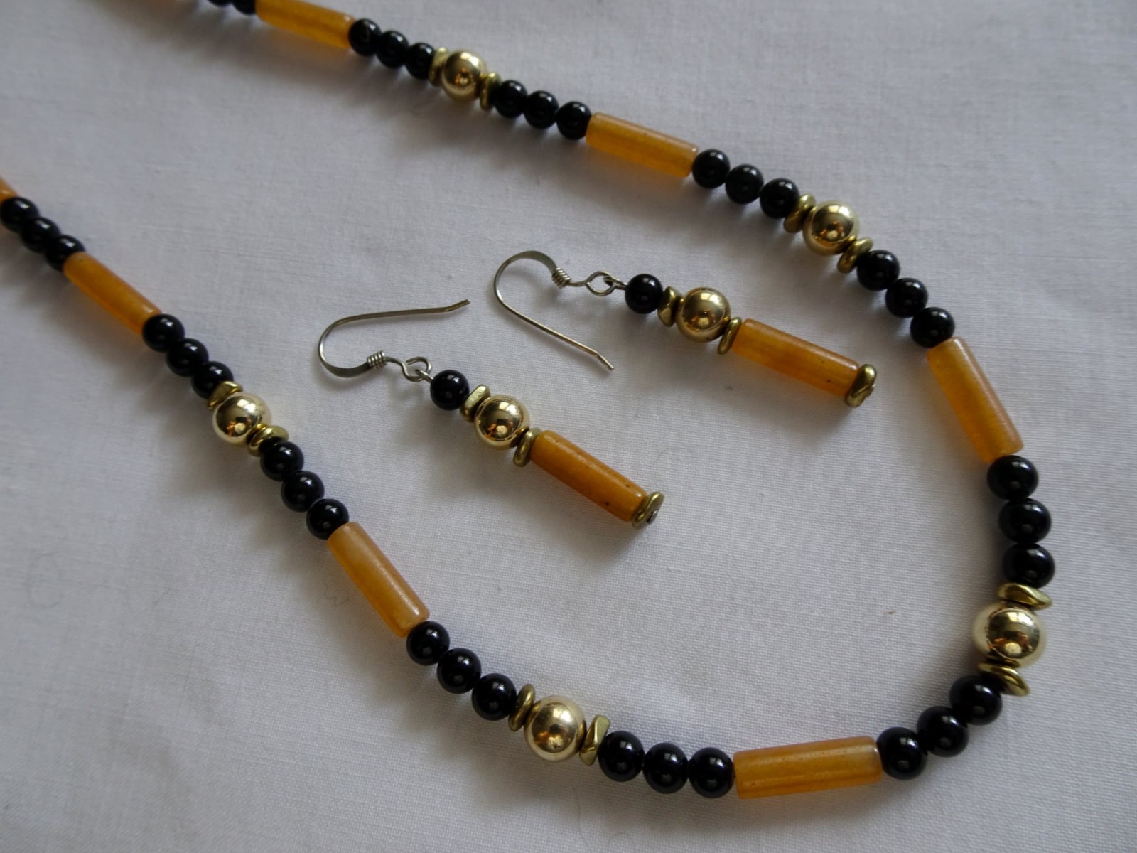 19 134″ Hand Crafted Neck & Earring Set Aventurine Other Beads SS Clasp NS28 DNG