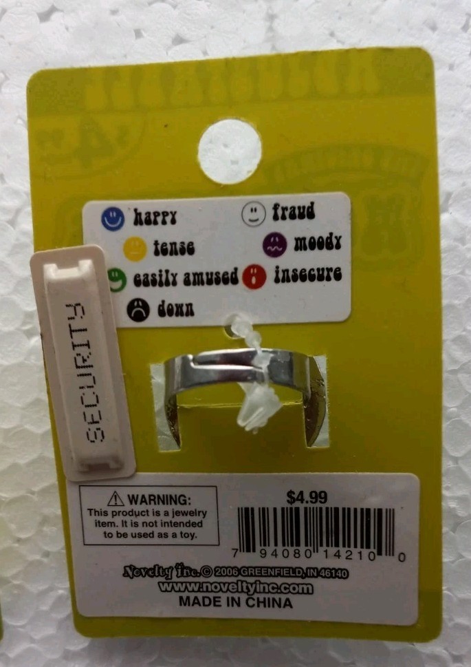 Lot Of 2 – Adjustable Orig Color Change Mood Ring NOS Vintage Fashion Jewelry