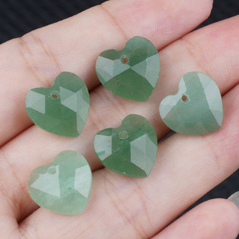 20pcs Mixed Natural Stone Heart Beads 13mm Pendants DIY Jewelry Making Bracelet