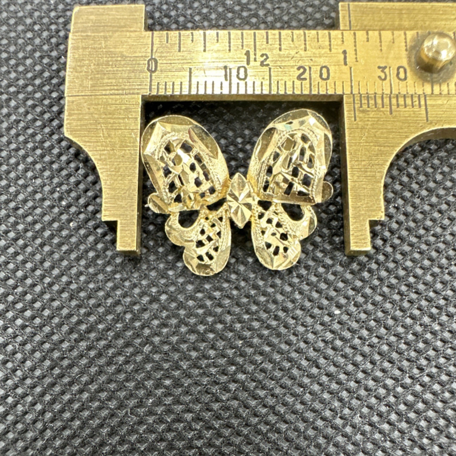 14k Gold Butterfly slider pendant, Signed 2.2cm Butterfly Theme