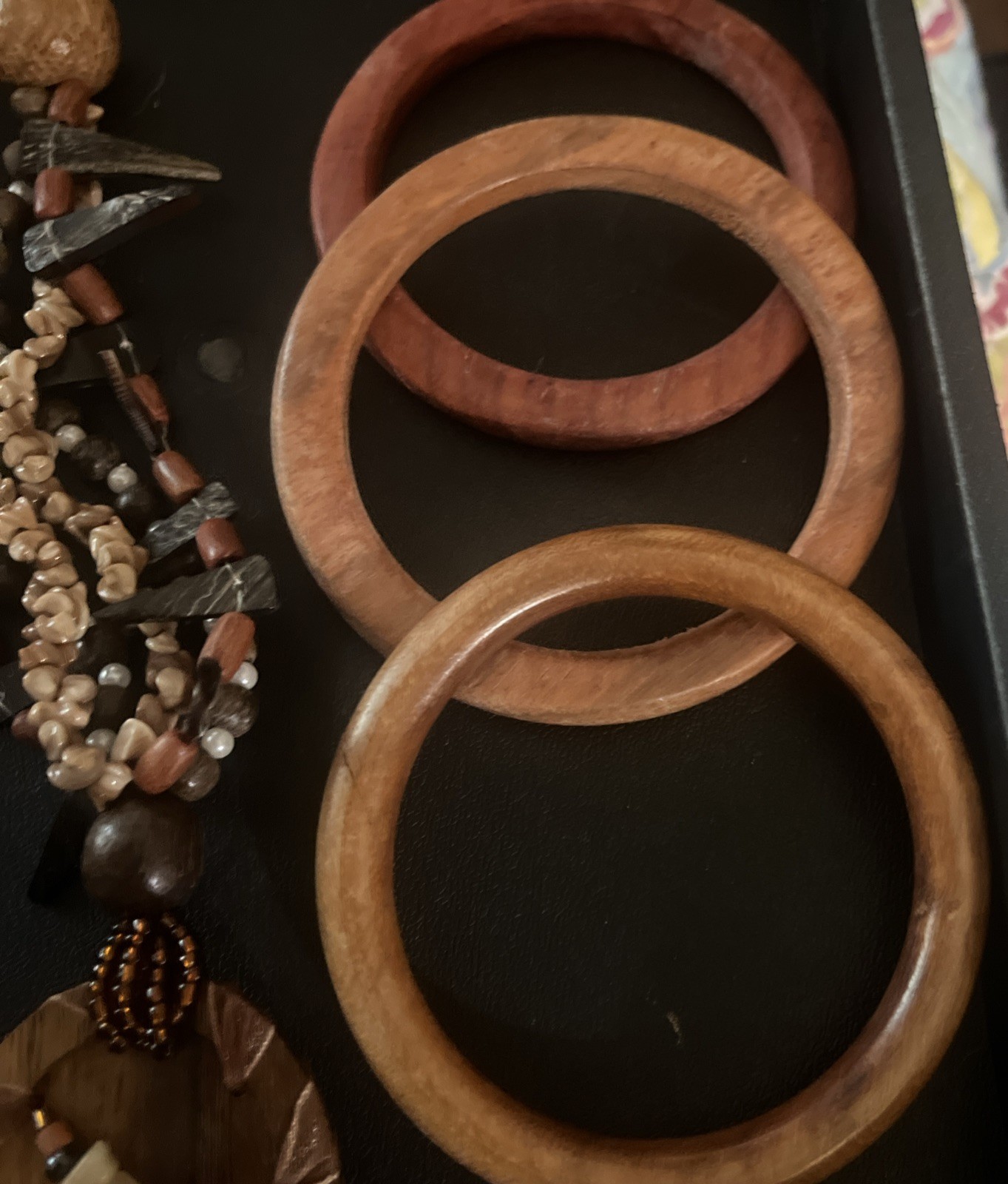 Artisan Boho Jewelry Bundle – 1 Necklace, 4 Bracelets, 1 Pair Earring Wood Cool