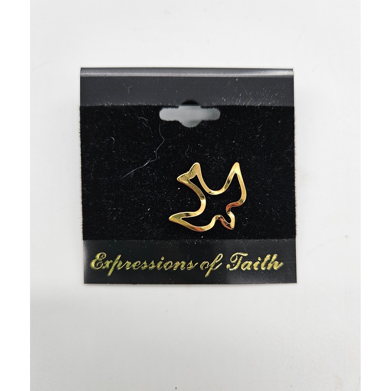 Expressions of Faith Gold Tone Dove Lapel Pin Brooch Religious Symbol