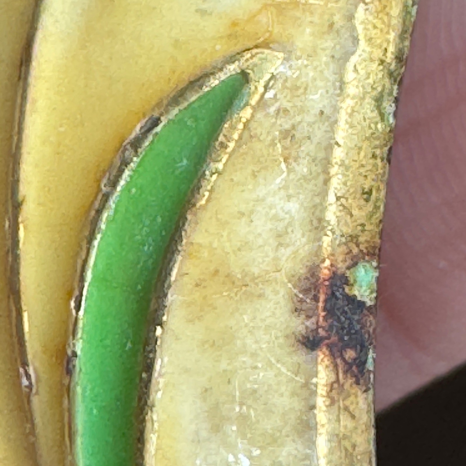Vintage Cloisonne Bangle Bracelet Hinged Brass Heated Enamel Floral Asian Art