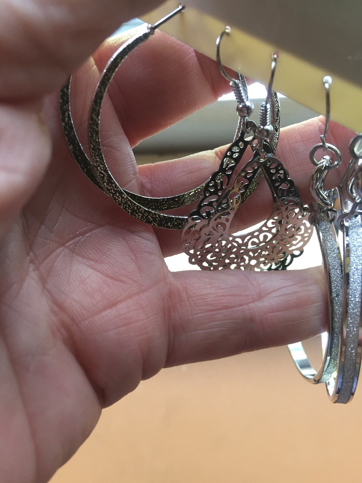 Umbranded Card Of 3 Pair Of Dangling Earrings. NWT@$18