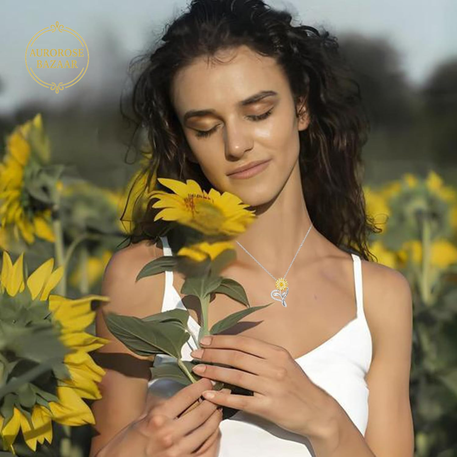 Sunflower Necklaces for Women Anniversary Birthday Gifts for Women Wife Gifts fo