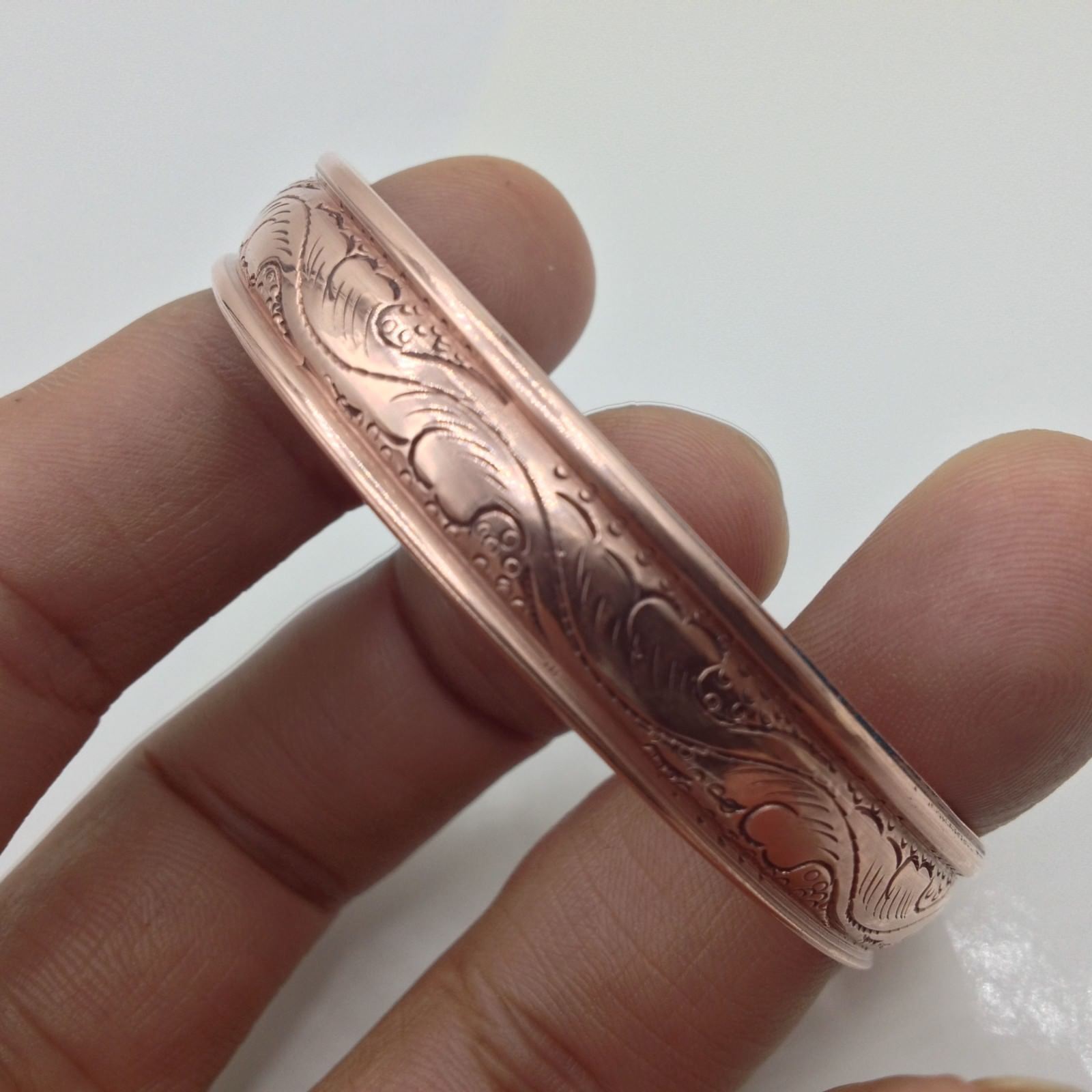 100% Pure Copper Hand Carved Tibetan Healing Bracelet. Unisex, Hand Made. USA