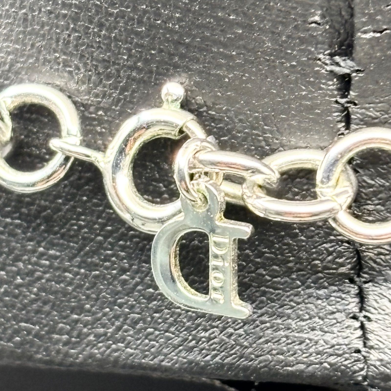 Dior Rhinestone Heart Key Necklace D Logo With Case From Japan