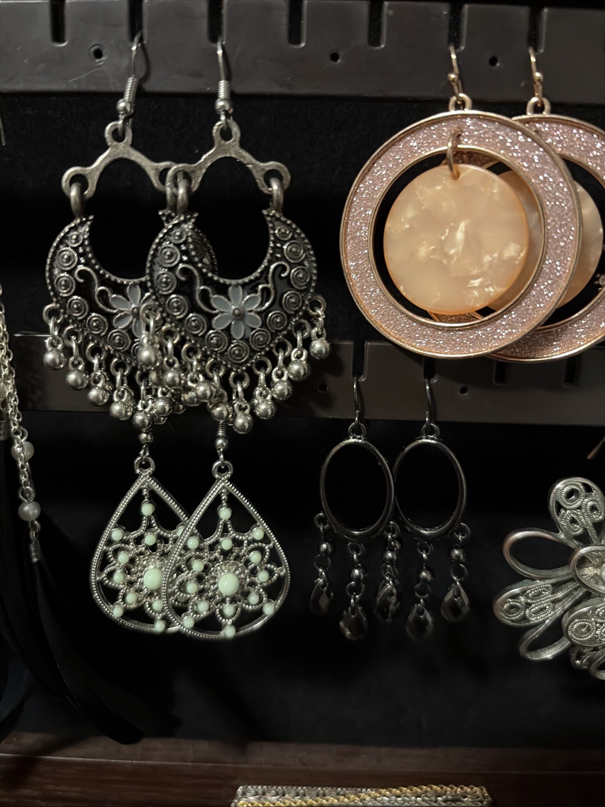 Lot 8 Pair Of Chandelier Earrings Pierced Dangle Hook Earrings Rhinestone