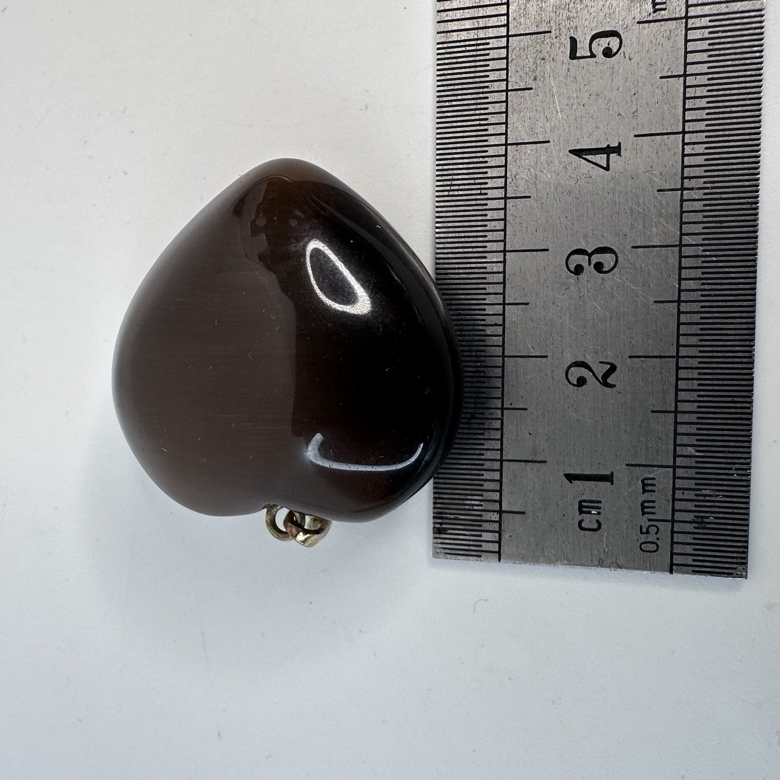 Natural Golden Tiger’s Eye Heart Pendant 30g 35mm Chatoyant Gemstone