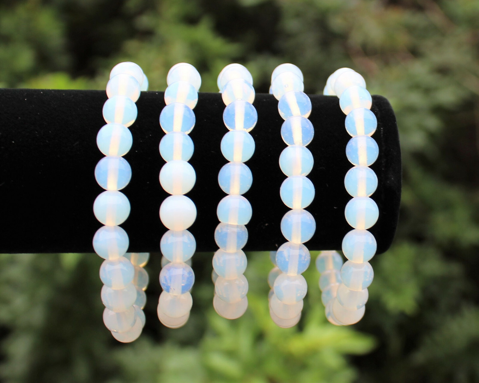 Opalite Bead Bracelet 8 mm Round Crystals (Natural Gemstone Stretch Bracelet)