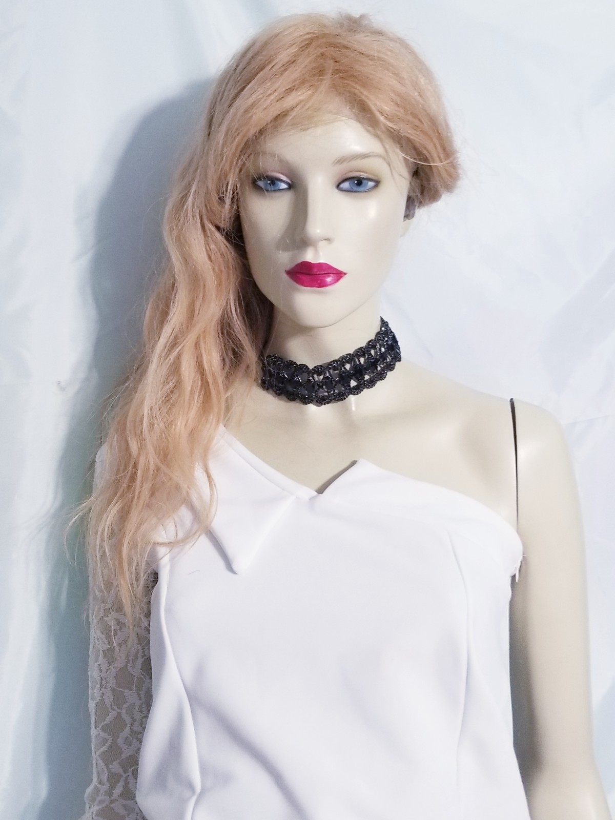 Black Gothic Rhinestone Choker Necklace Collar Prom Pageant Jewelry