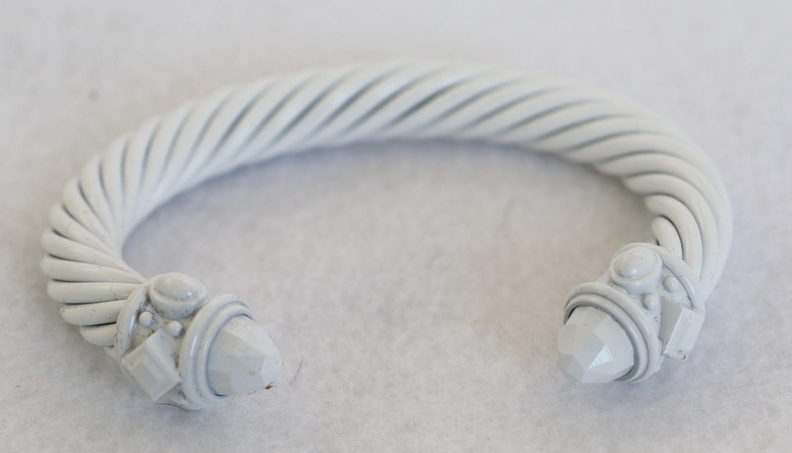 DAVID YURMAN White Aluminum Renaissance Cable Cuff Bracelet NEW