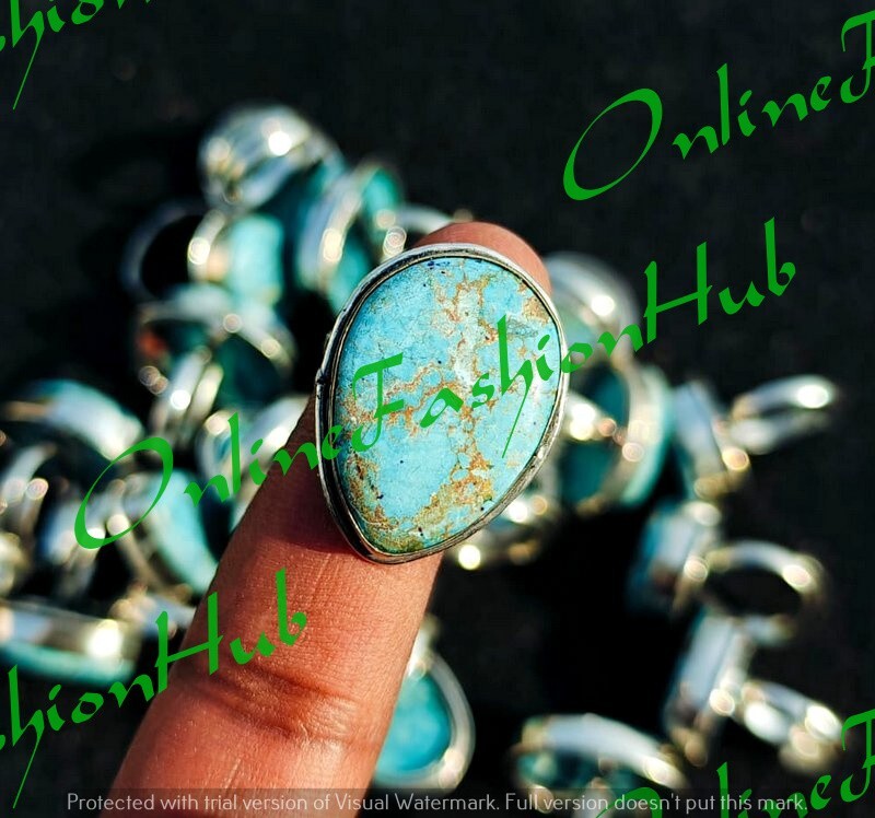 “Wholesale Lot of Turquoise Gemstone Rings – 925 Sterling Silver Plated Jewelry”