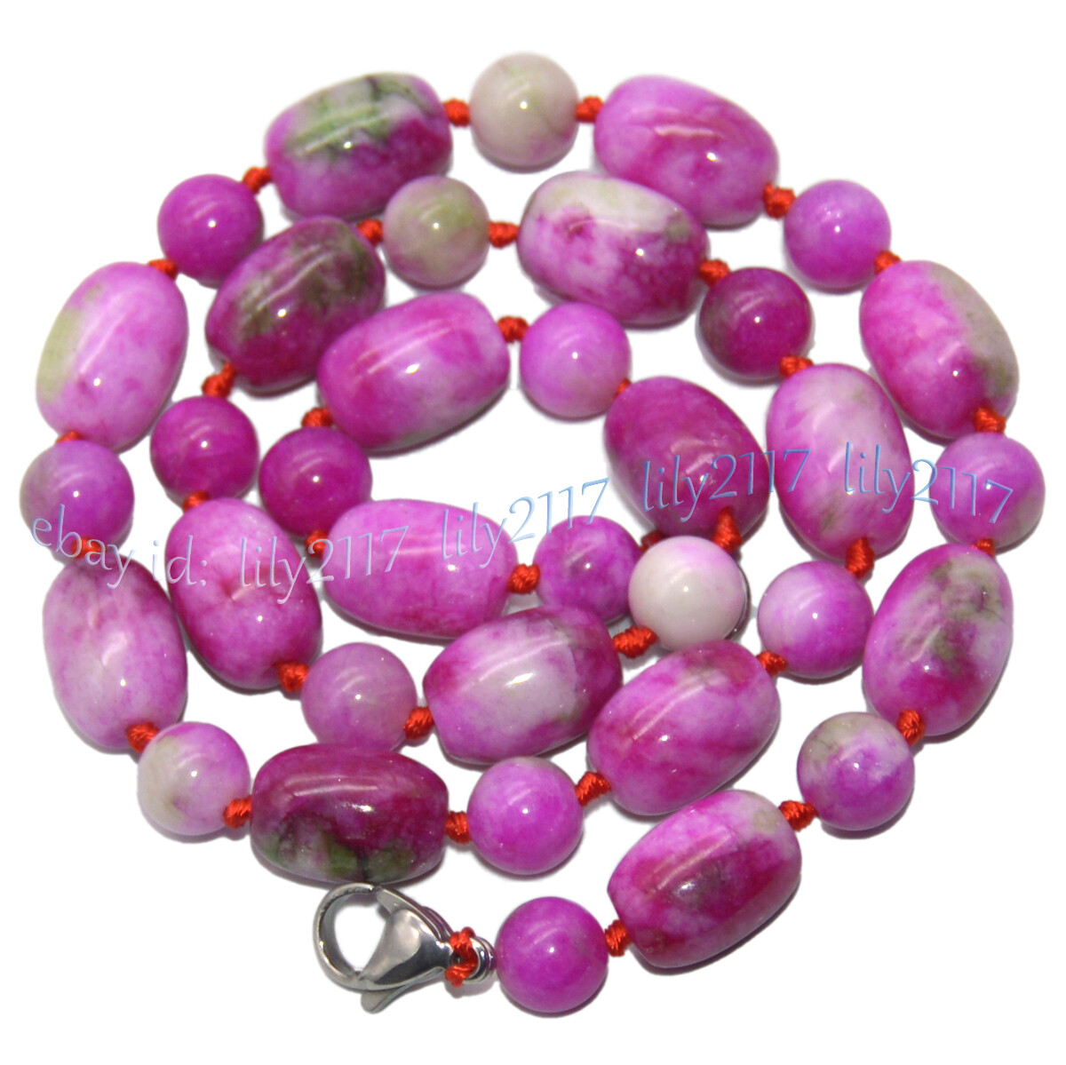 10x14mm Barrel 8mm Round Red Green Multicolor Jade Necklace Bracelet Earring Set