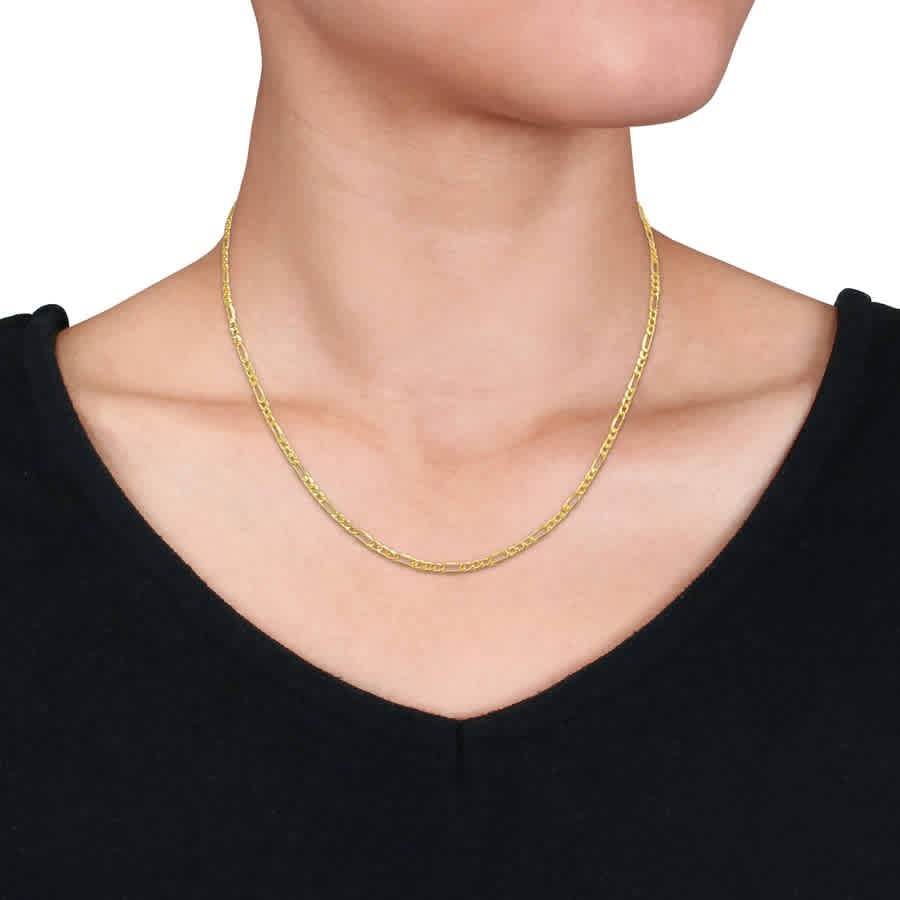 AMOUR 2.5mm Figaro Link Chain Necklace In 10K Yellow Gold, 18 In