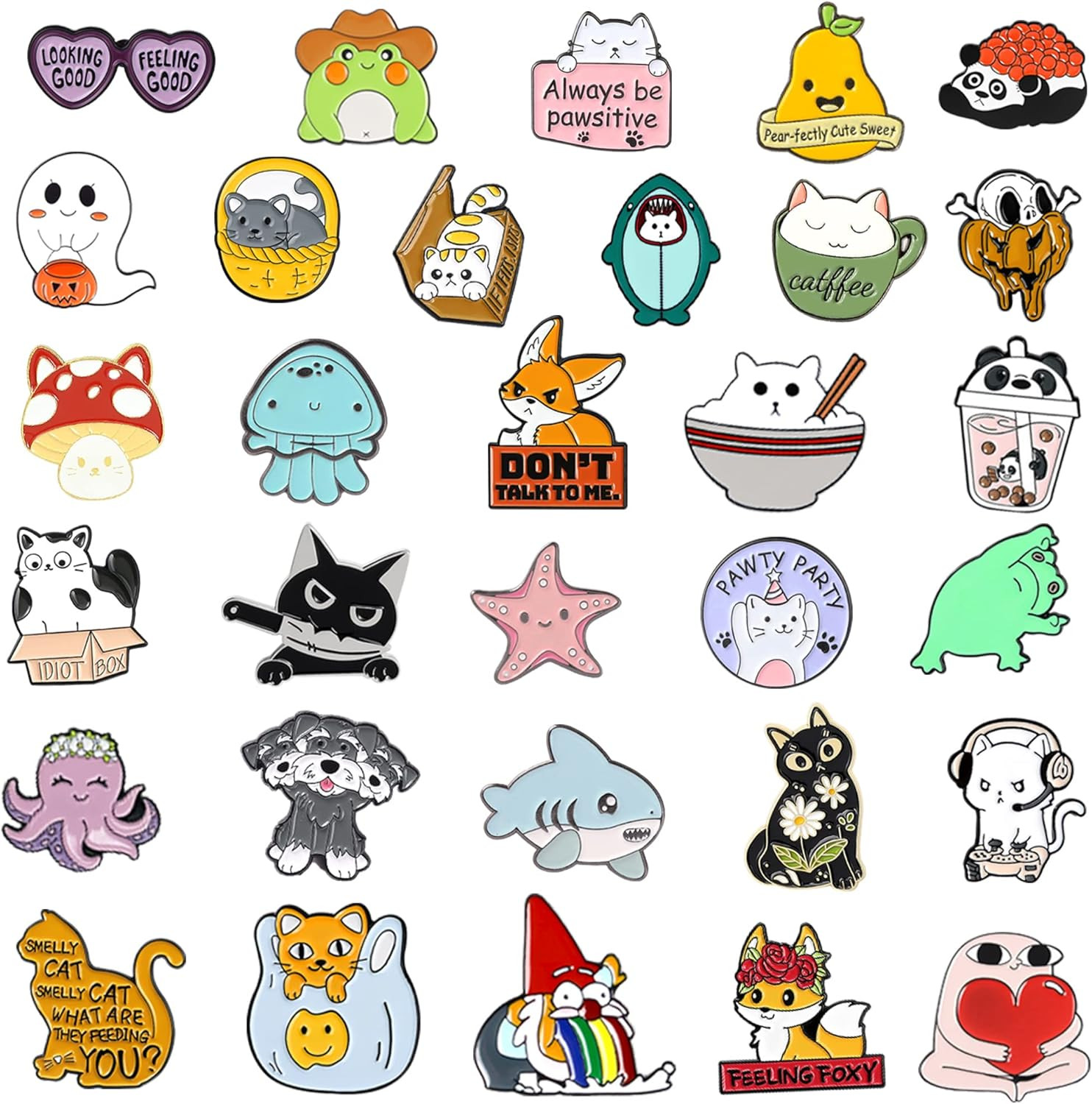 20/40/50 PCS Cute Enamel Backpack Pins, Funny Pins Bulk Set Cool…