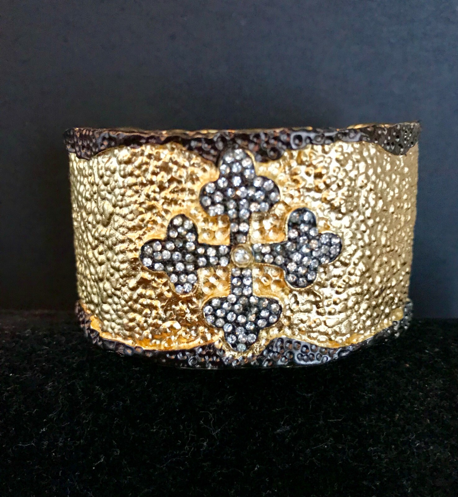 14KGold Plated Hammered Cuff Bracelet