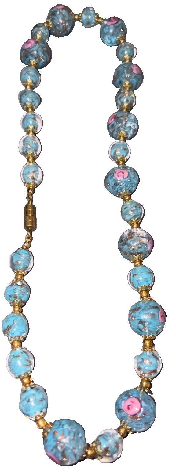 Vintage Venetian Wedding Cake Murano Glass necklace