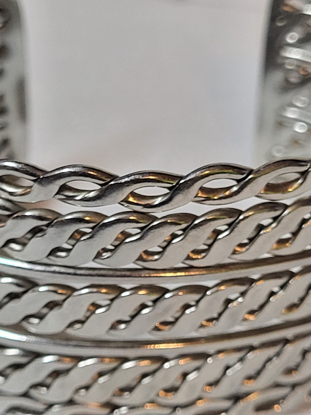 Silver Tone Chain Open Cuff Bangle Bracelet Women’s 7 inch Adjustable Jewelry