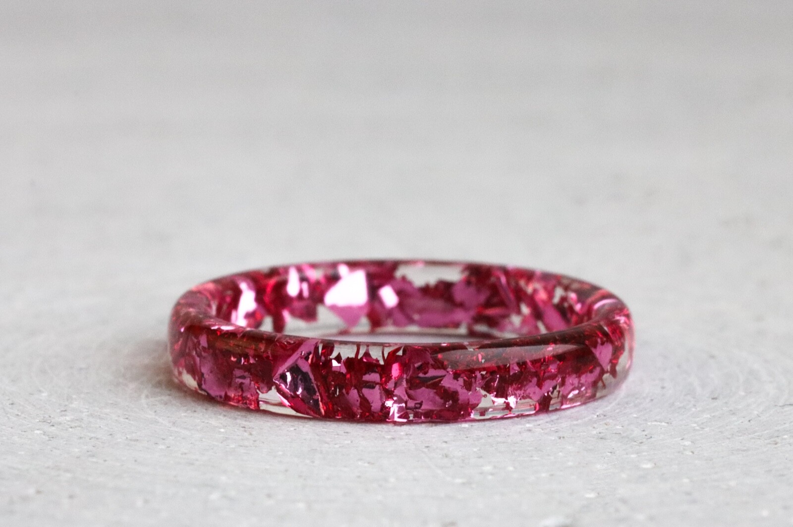 Set of 3 Resin Rings With Pink Green Purple Metal Flakes – Mother’s Day Gift