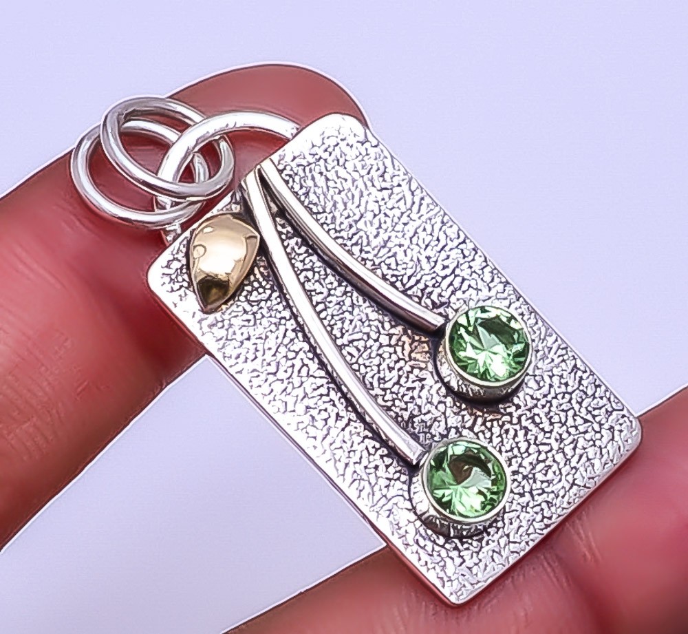 Green Amethyst 925 Sterling Silver Pendant 1.76″ P25813736, Christmas Gift