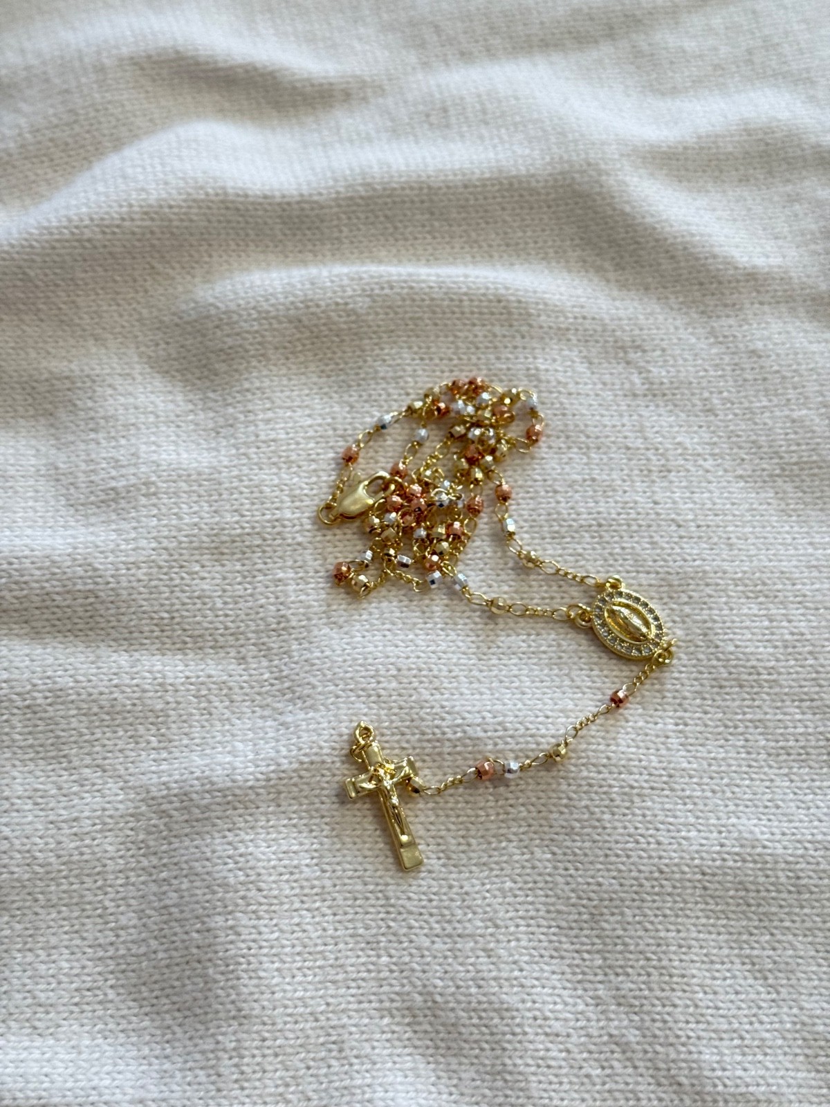 18” Rosary in 3tones with Virgen de Guadalupe