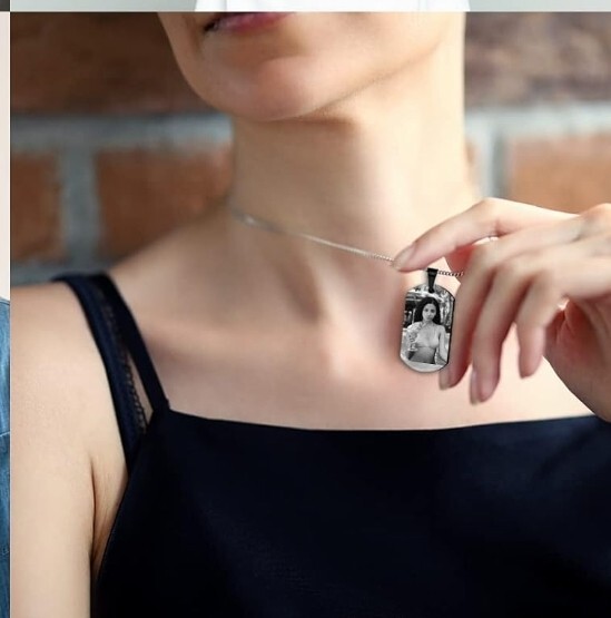 We Engrave Your Family Pic On Tag As Keychain Or Necklace