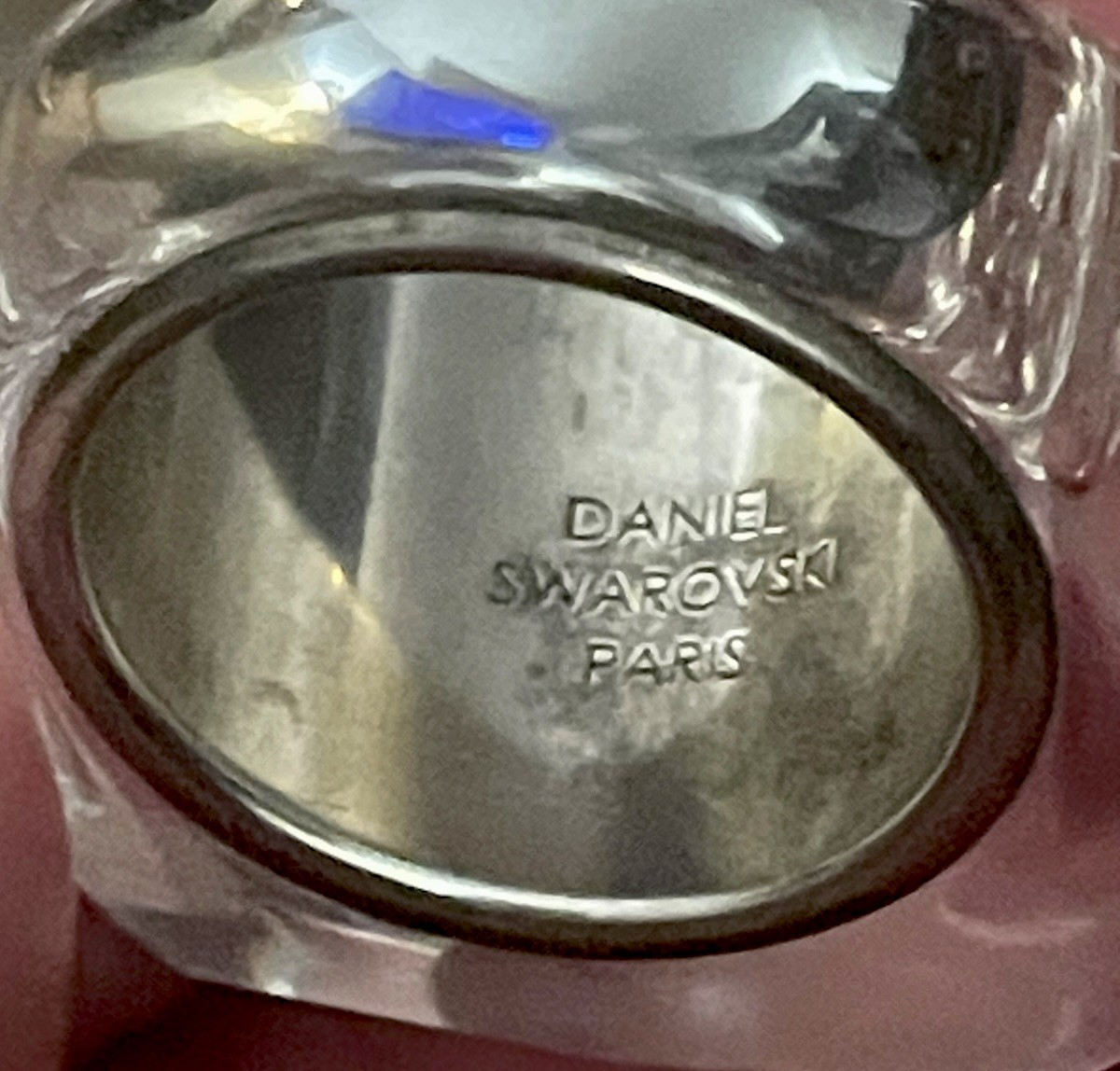 Daniel Swarovski Paris Nepal Crystal Cocktail Ring, Clear,Size 7, Mint Cond