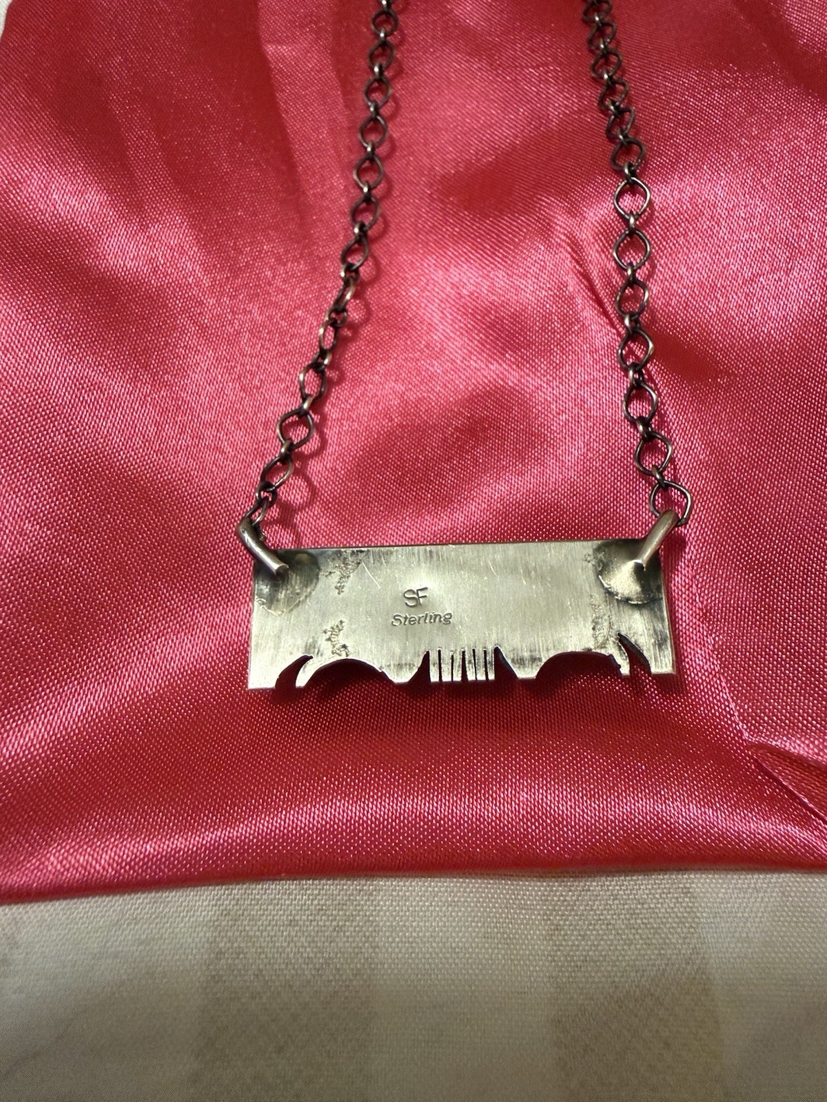 Cotton Candy Turquoise Sterling Silver Necklace