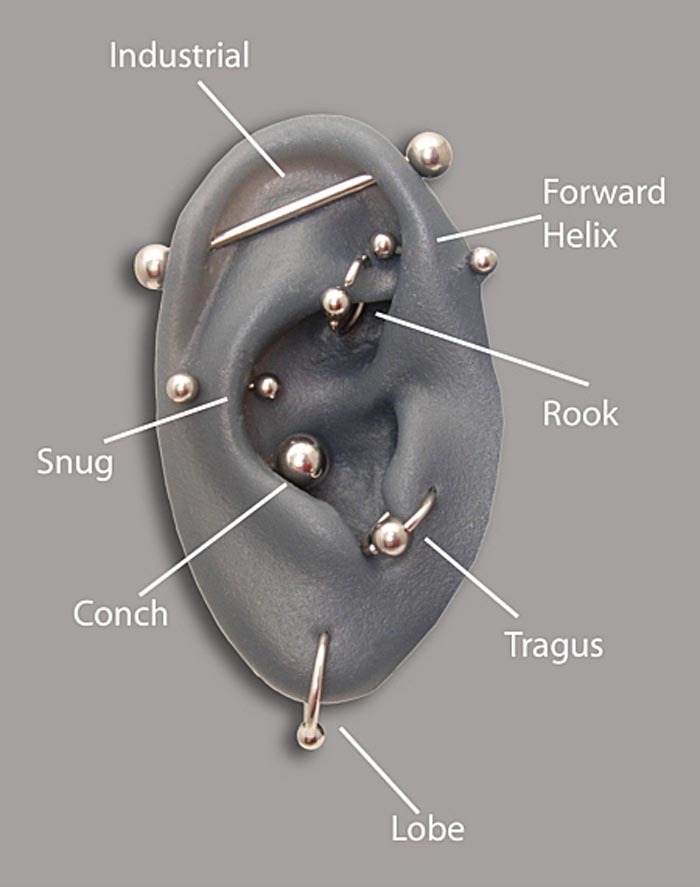 Stud Crystal Earrings Flat Back Post Tragus-Ear Lobe-Helix -Rook PAIR