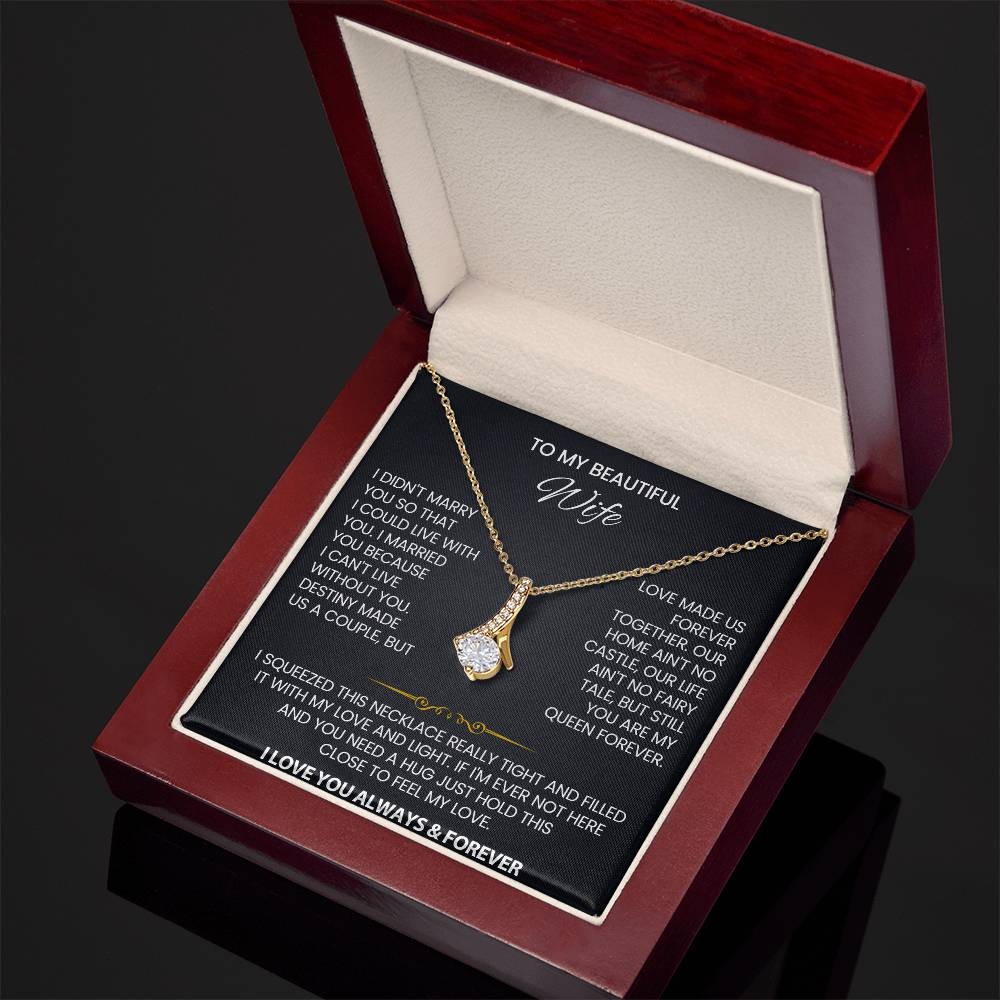 To My Wife Necklace Pendant Romantic Anniversary Birthday Gift